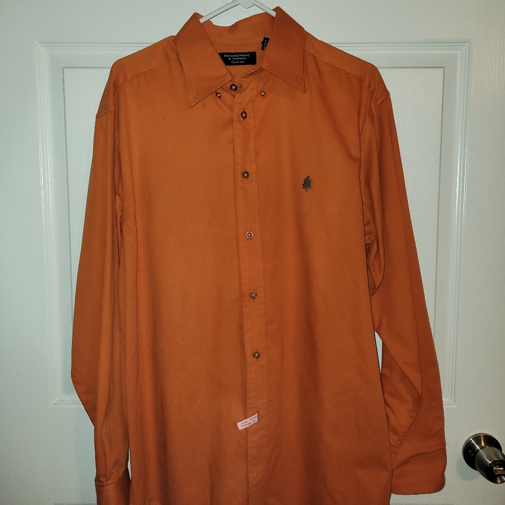 Men's Roundtree & Yorke Outdoors Button Up Dress Shirt (Orange)